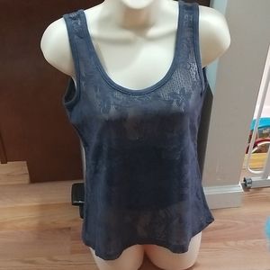 Sheer flower tank top
